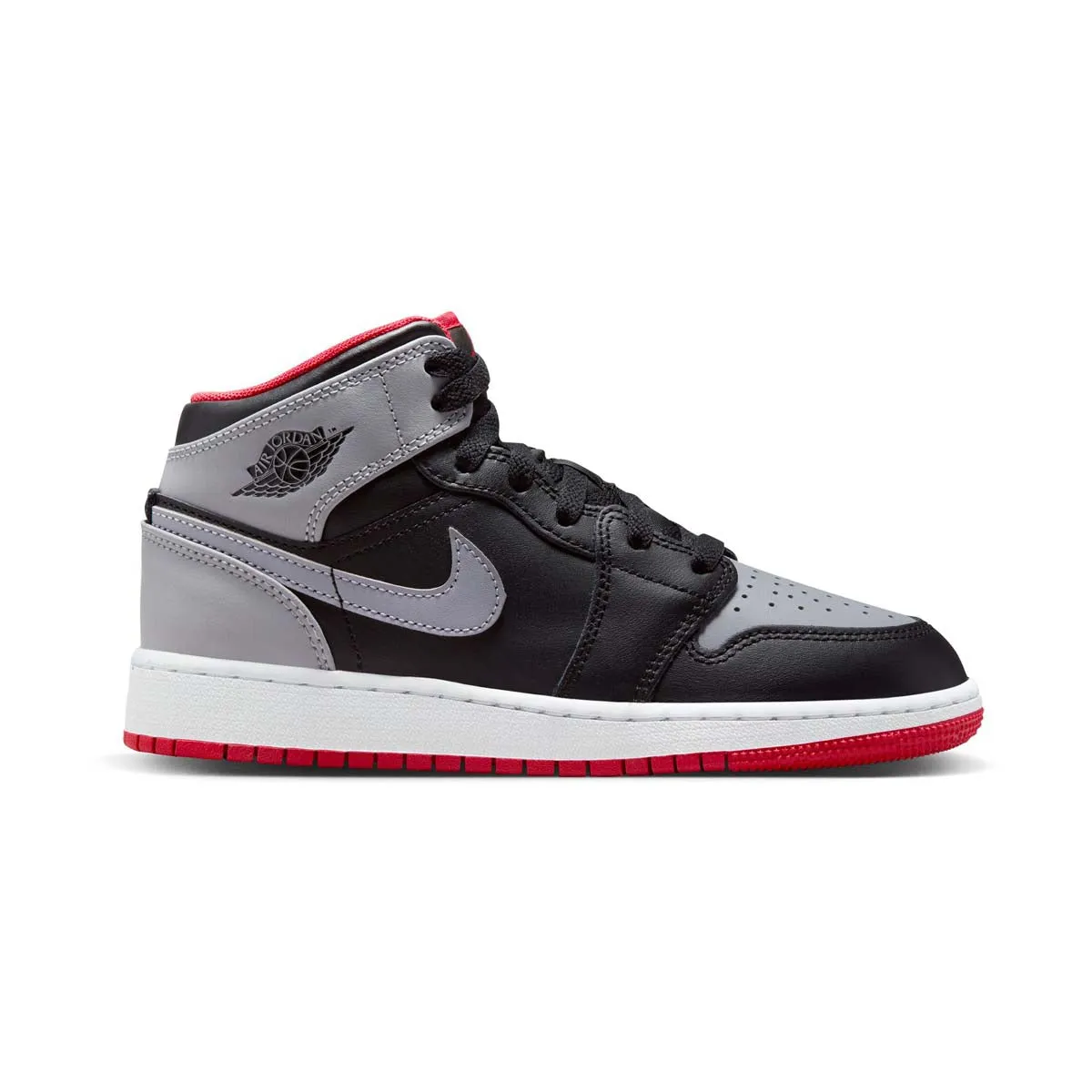 Air Jordan 1 Mid 'Bred Shadow' Big Kids' Shoes