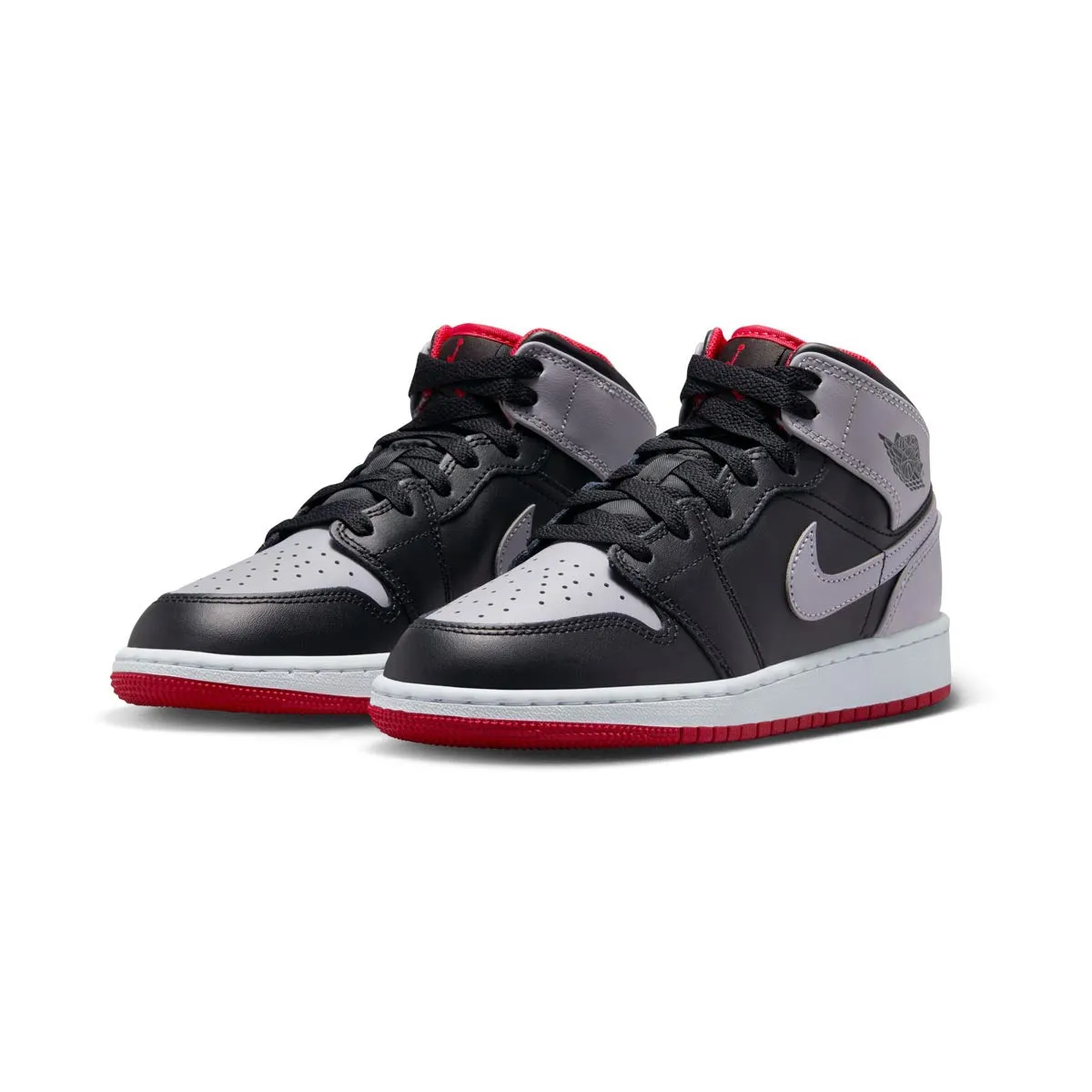 Air Jordan 1 Mid 'Bred Shadow' Big Kids' Shoes