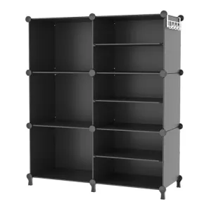 AWTATOS Closet Organizer 6 Cube Storage Shelves Portable Closet Clothes Organizers and Storage Stackable Cubby Shelving for Closet Bedroom Living Room Office Black