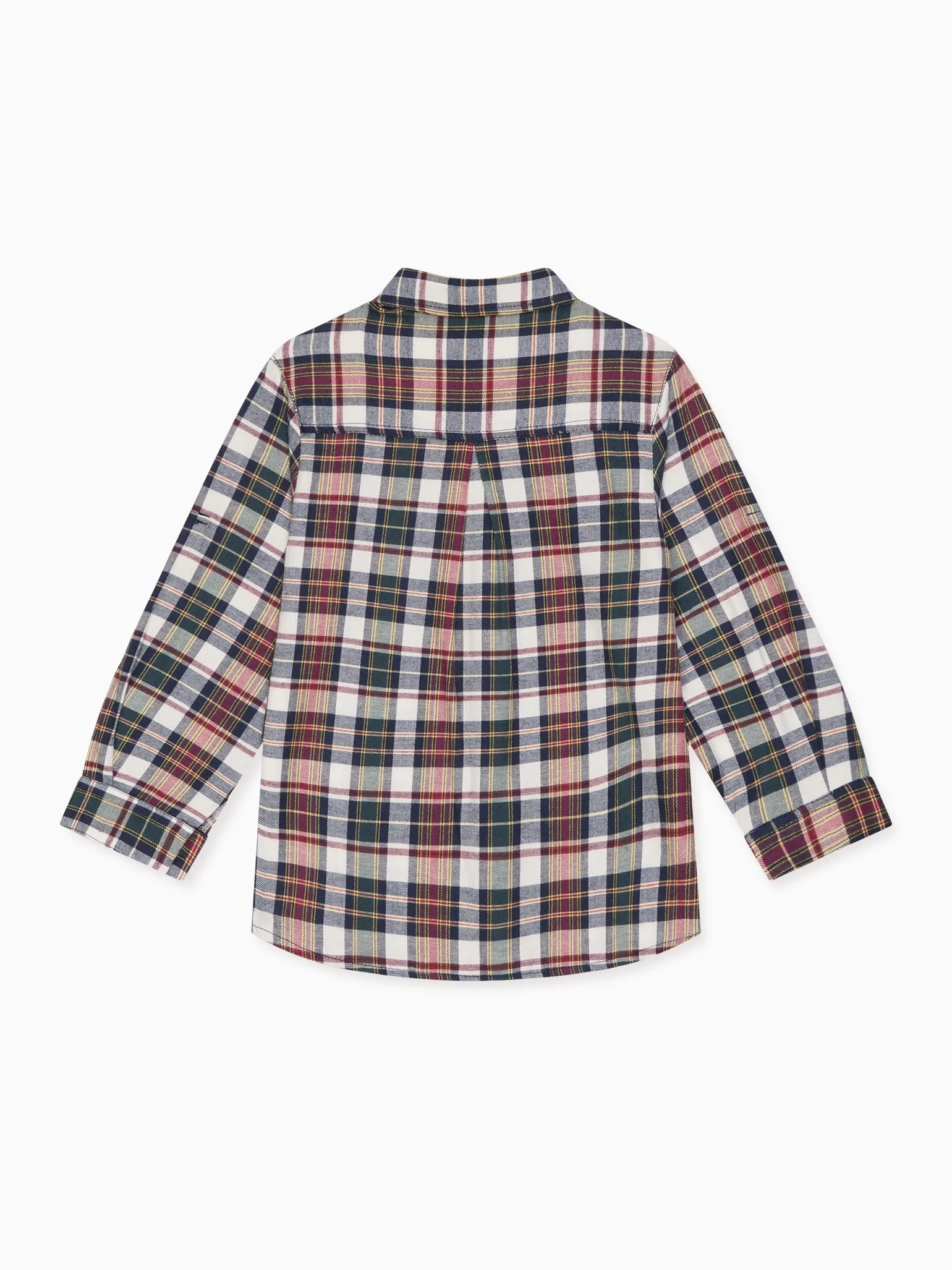 Burgundy Tartan Nico Long Sleeve Boy Shirt