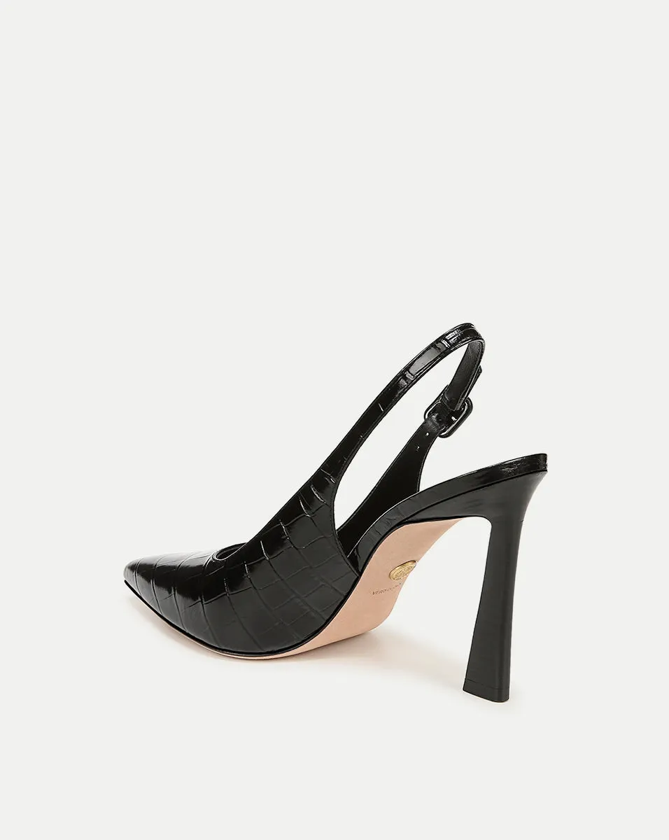 Callie Croc-Embossed Slingback Pump