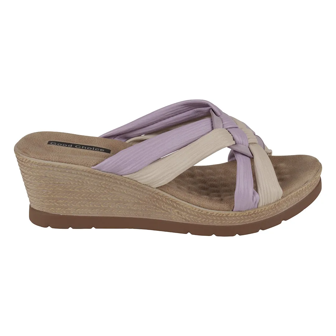 Caro Lavender Wedge Sandals