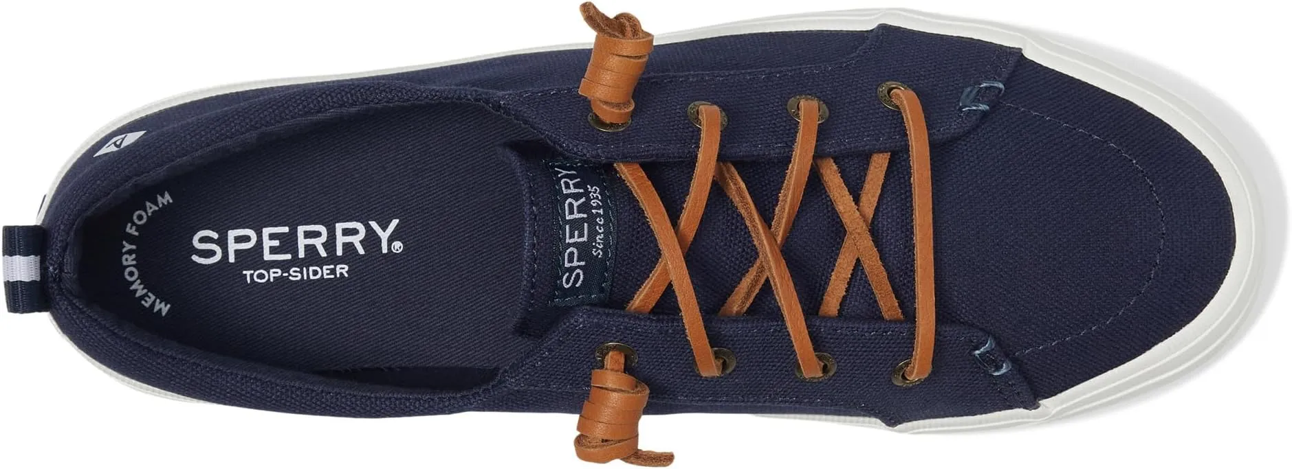 Crest Vibe Washed Linen Sperry Sneakers, navy blue