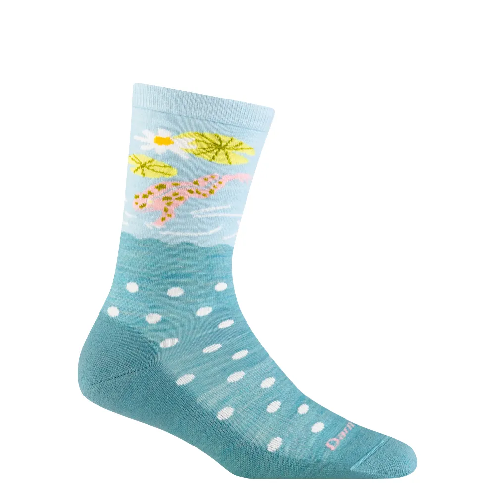 Darn Tough Women's Wild Life Crew Lightweight Lifestyle Sock in Aqua