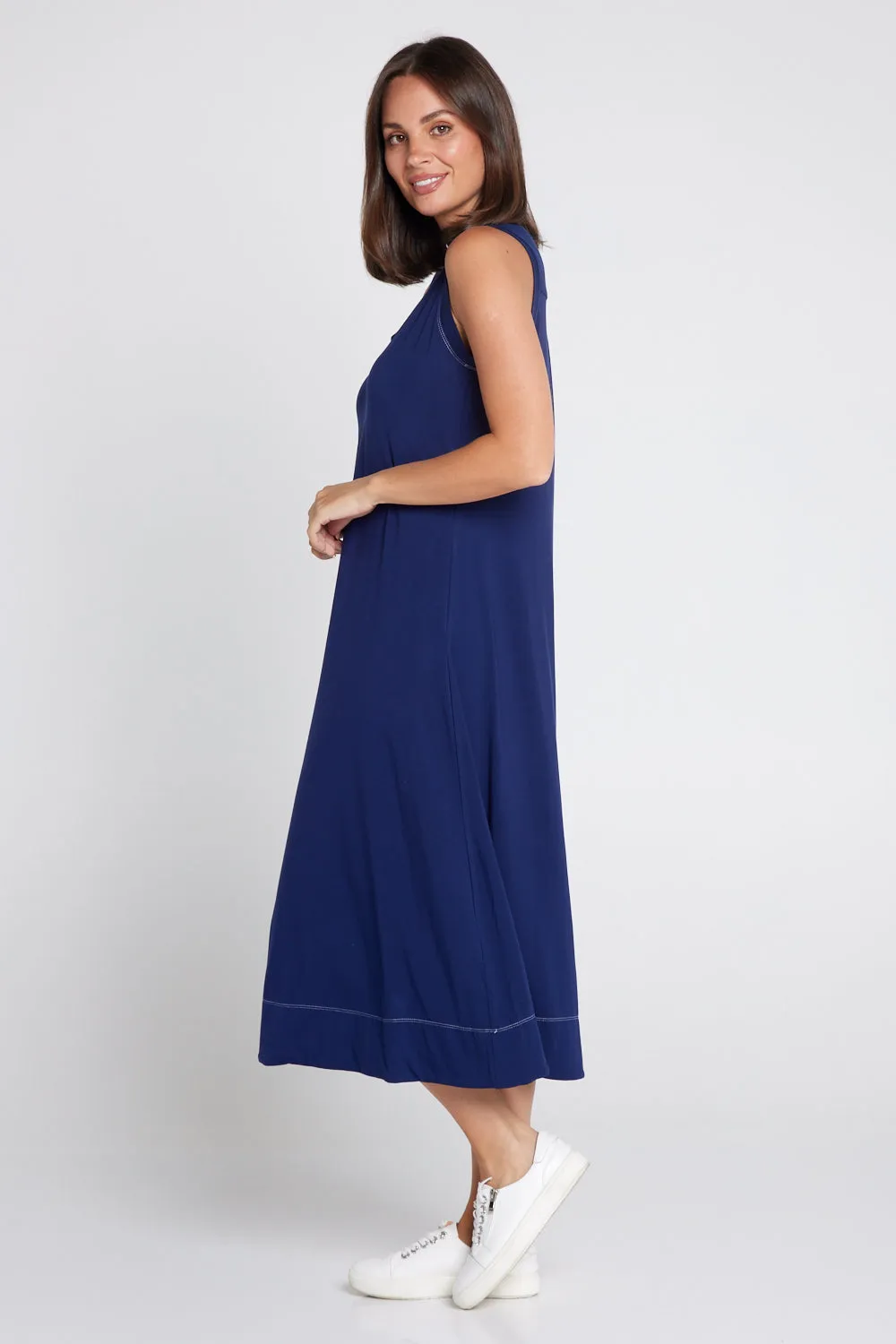 Hayley Soft Sleeveless Dress - Navy