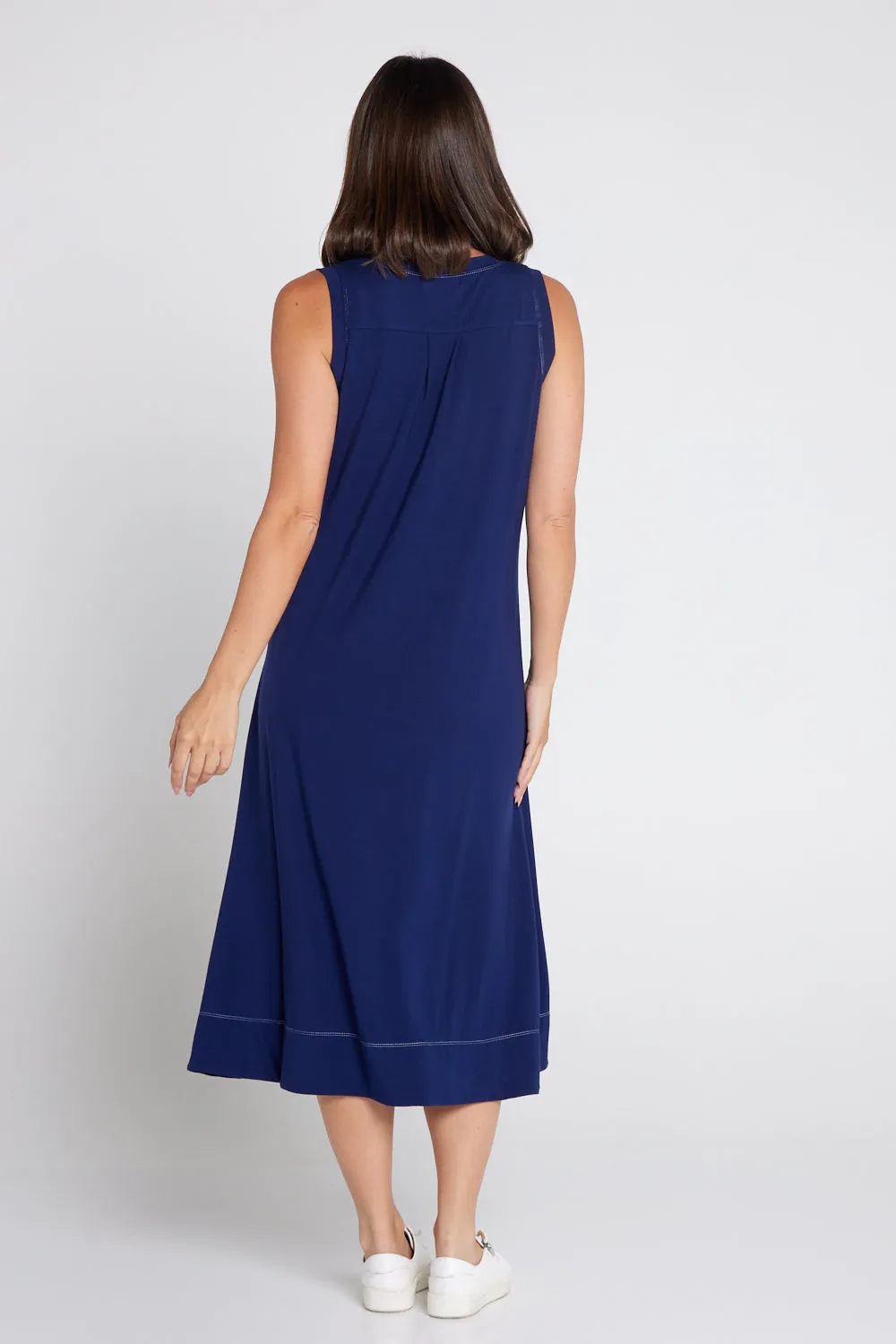 Hayley Soft Sleeveless Dress - Navy