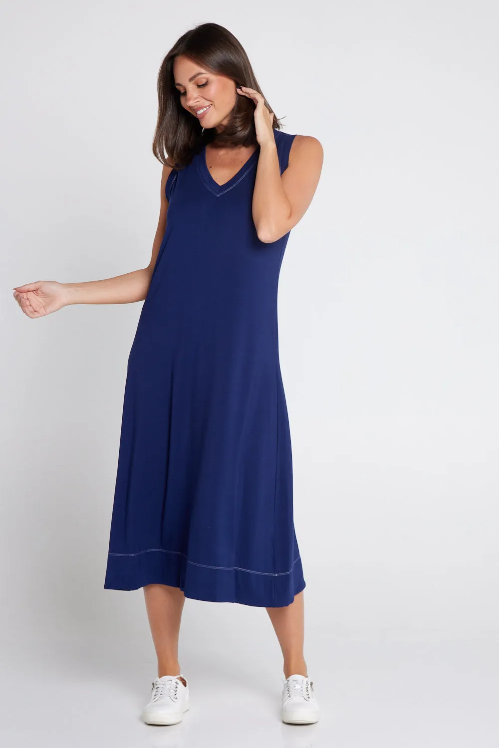 Hayley Soft Sleeveless Dress - Navy