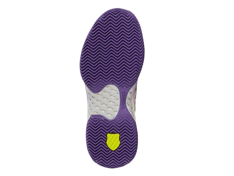 K-Swiss Express Light 3 HB Ladies Padel Tennis Shoe (Snow White/Purple Heart/Evening Primrose)