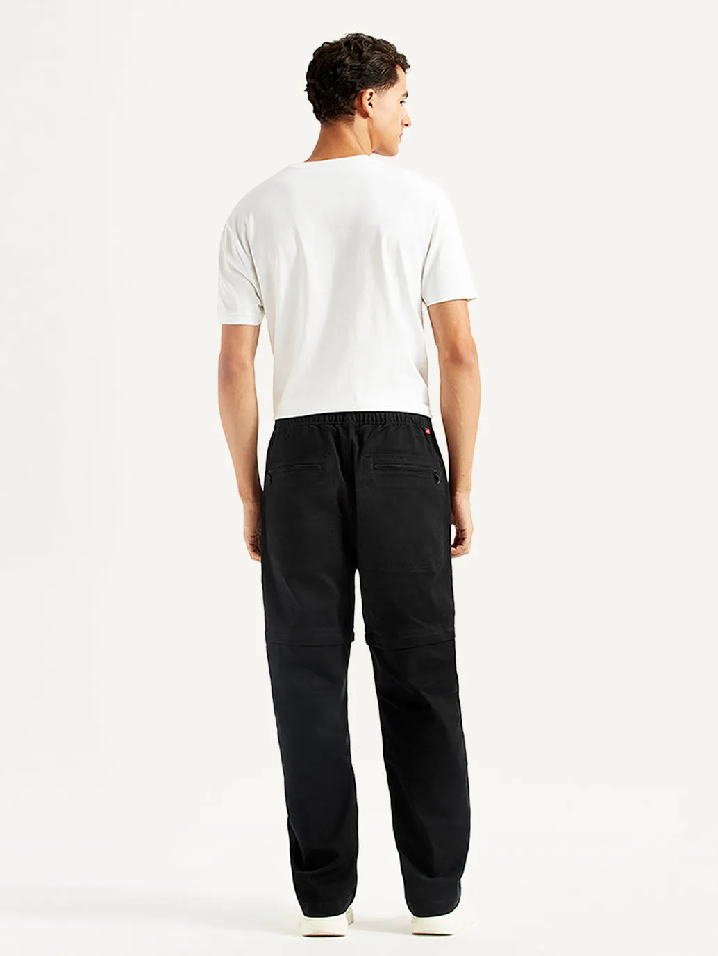 Men's Black Regular Fit Utility Cargo Trousers