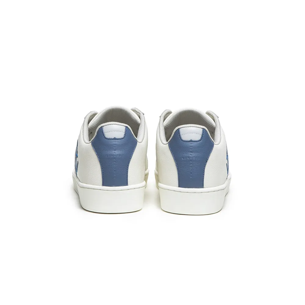 Men's Icon Beige Blue Logo Leather Sneakers 01903-015