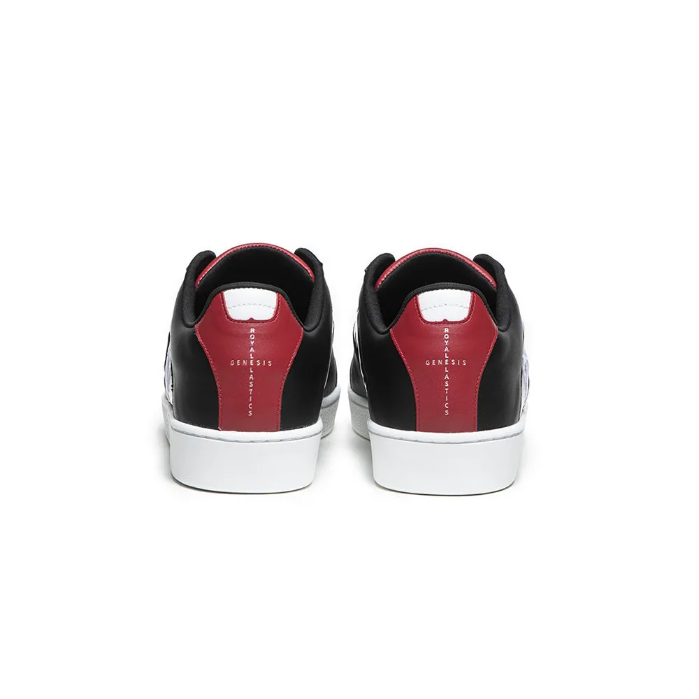 Men's Icon Black Red White Leather Sneakers 01903-991