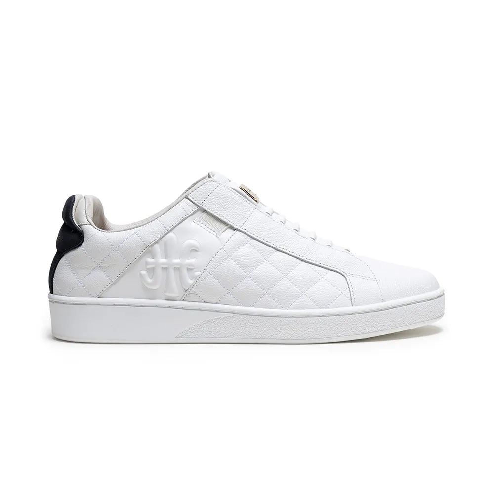 Men's Icon Lux White Black Leather Sneakers 02543-009