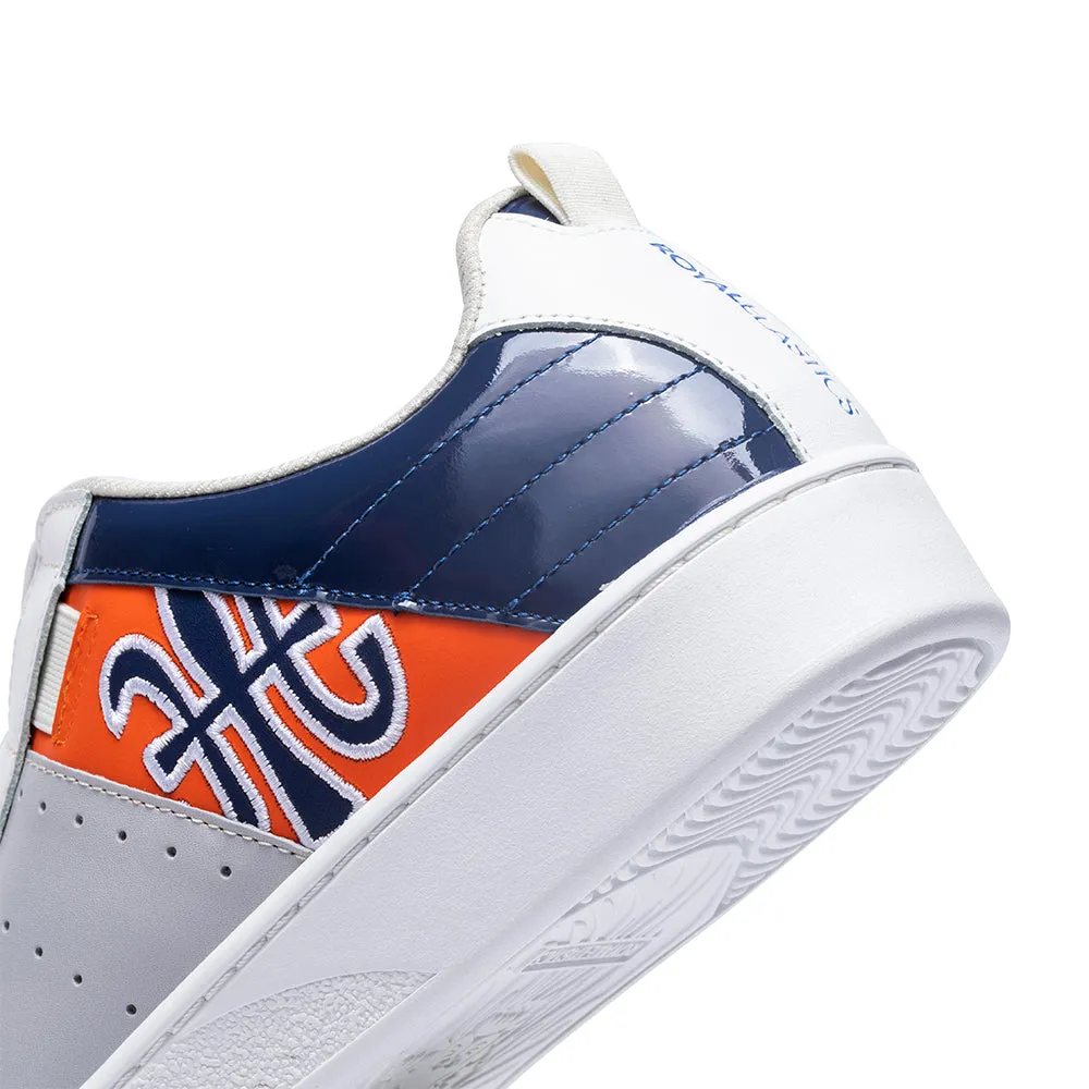 Men's Icon Manhood White Blue Orange Leather Sneakers 02094-025