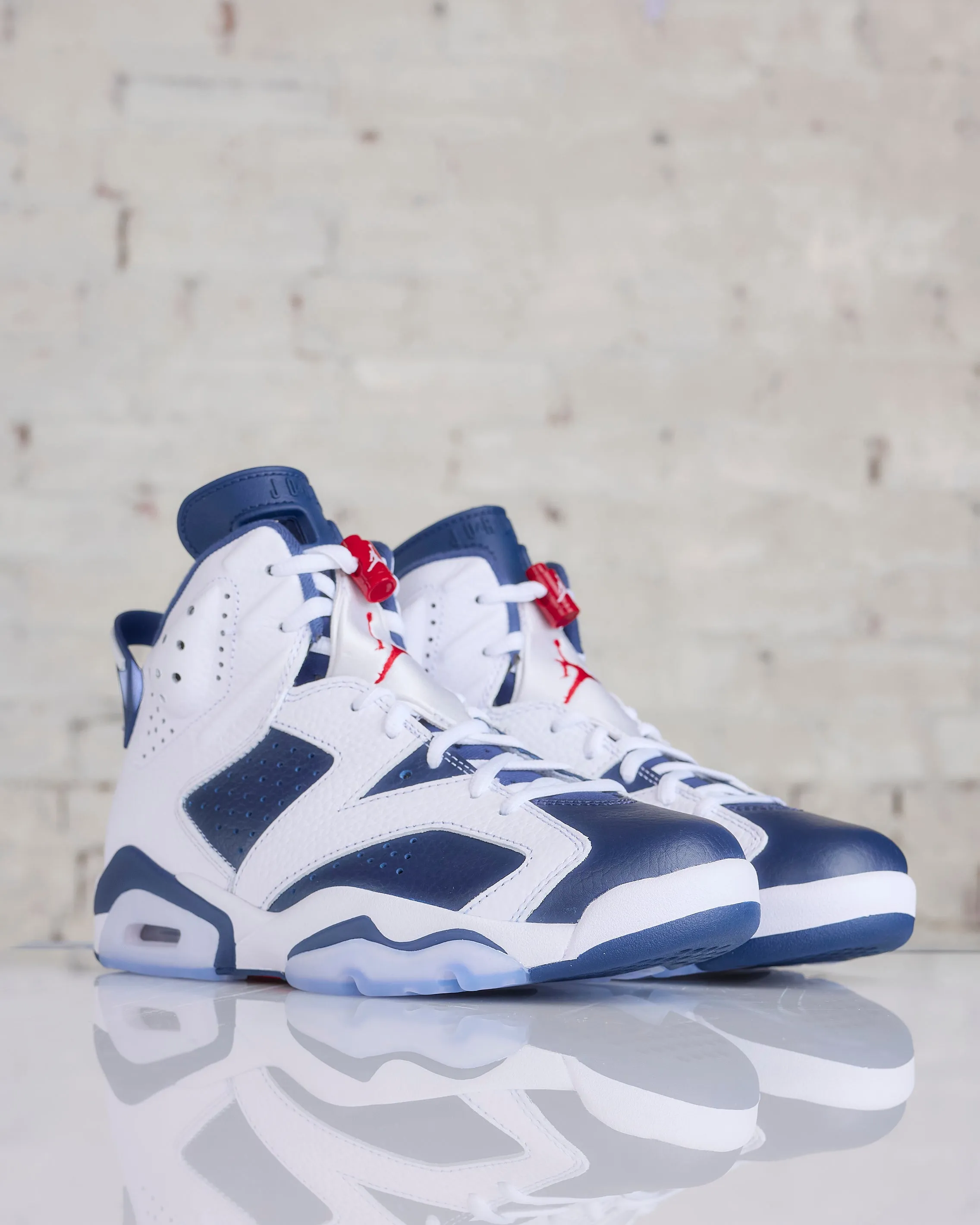 Nike Men's Air Jordan 6 Retro "Olympic" White Varsity Red-Midnight Navy