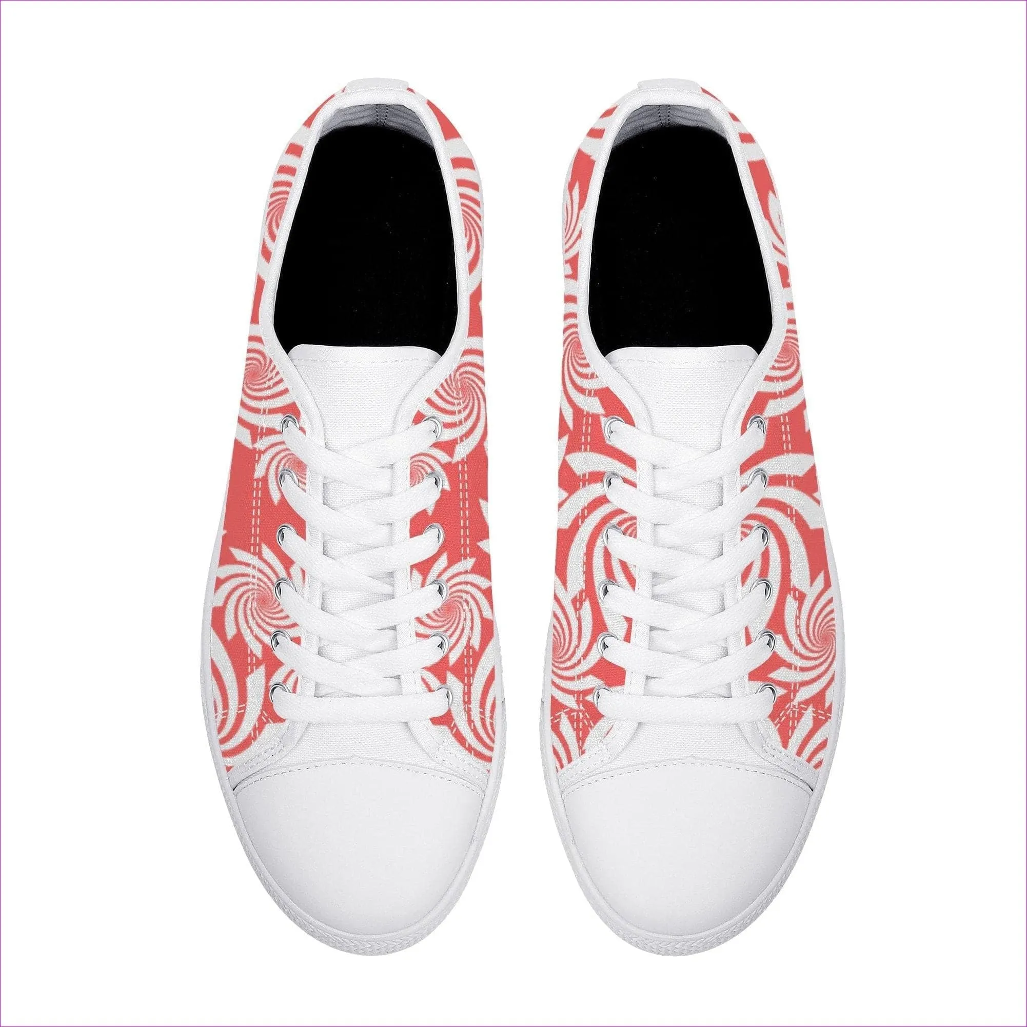 Pastel Candy Rubber Outsoles Low-Top Canvas Shoes - White