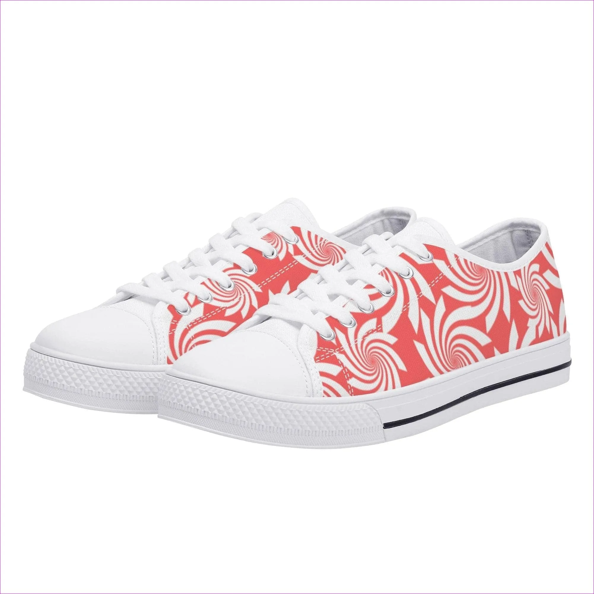 Pastel Candy Rubber Outsoles Low-Top Canvas Shoes - White