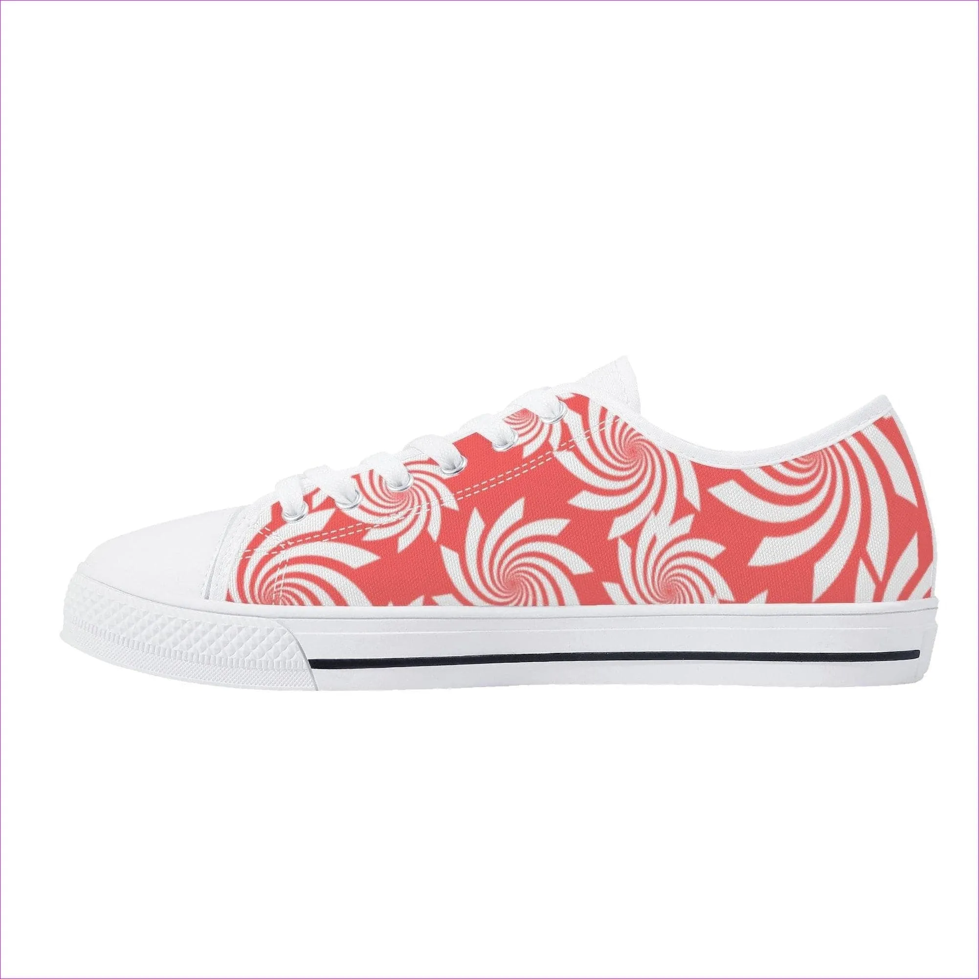 Pastel Candy Rubber Outsoles Low-Top Canvas Shoes - White