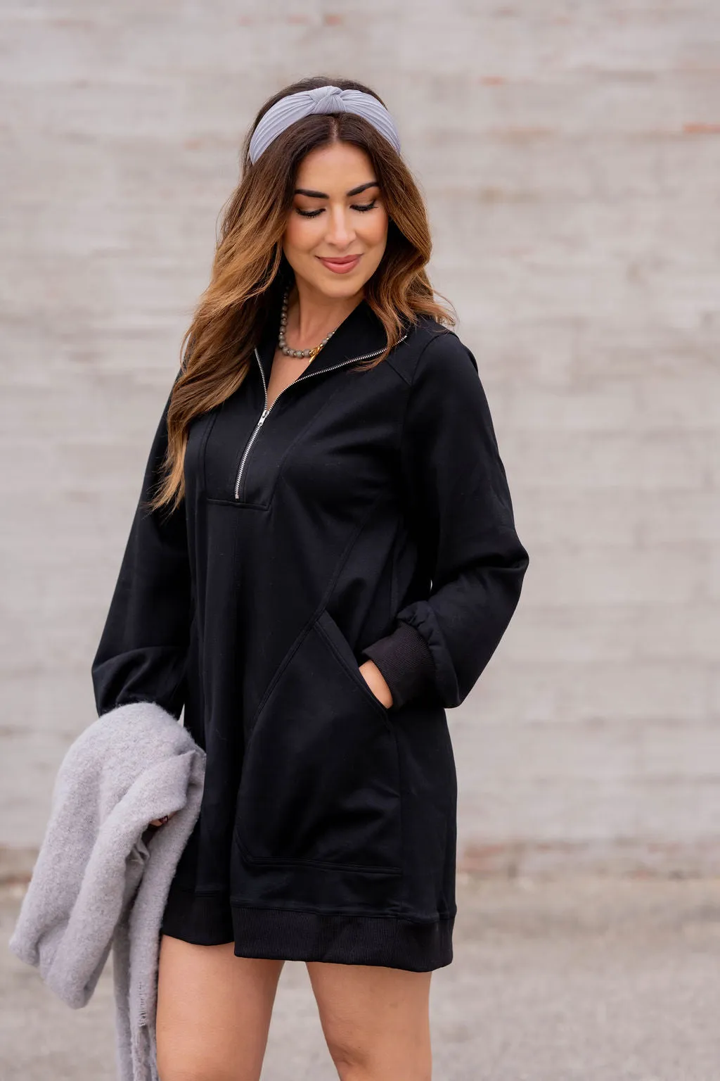 Quarter Zip Pullover Dress