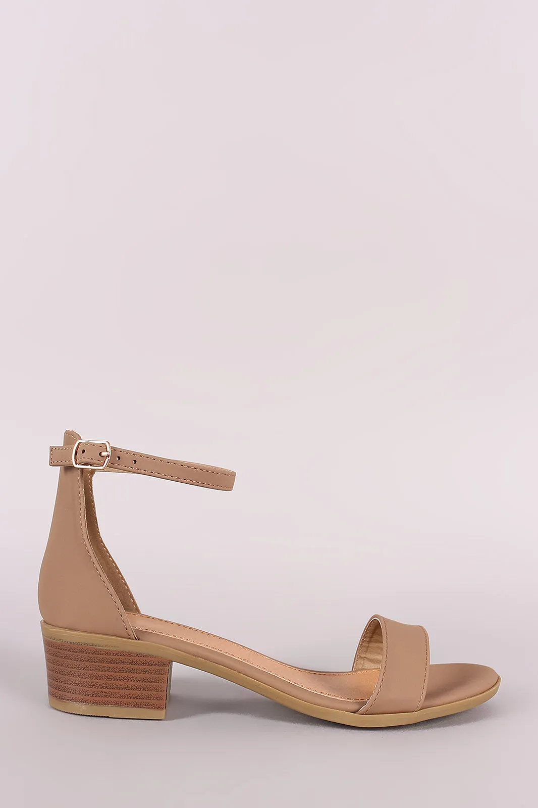 Qupid Ankle Strap Block Heel Sandal