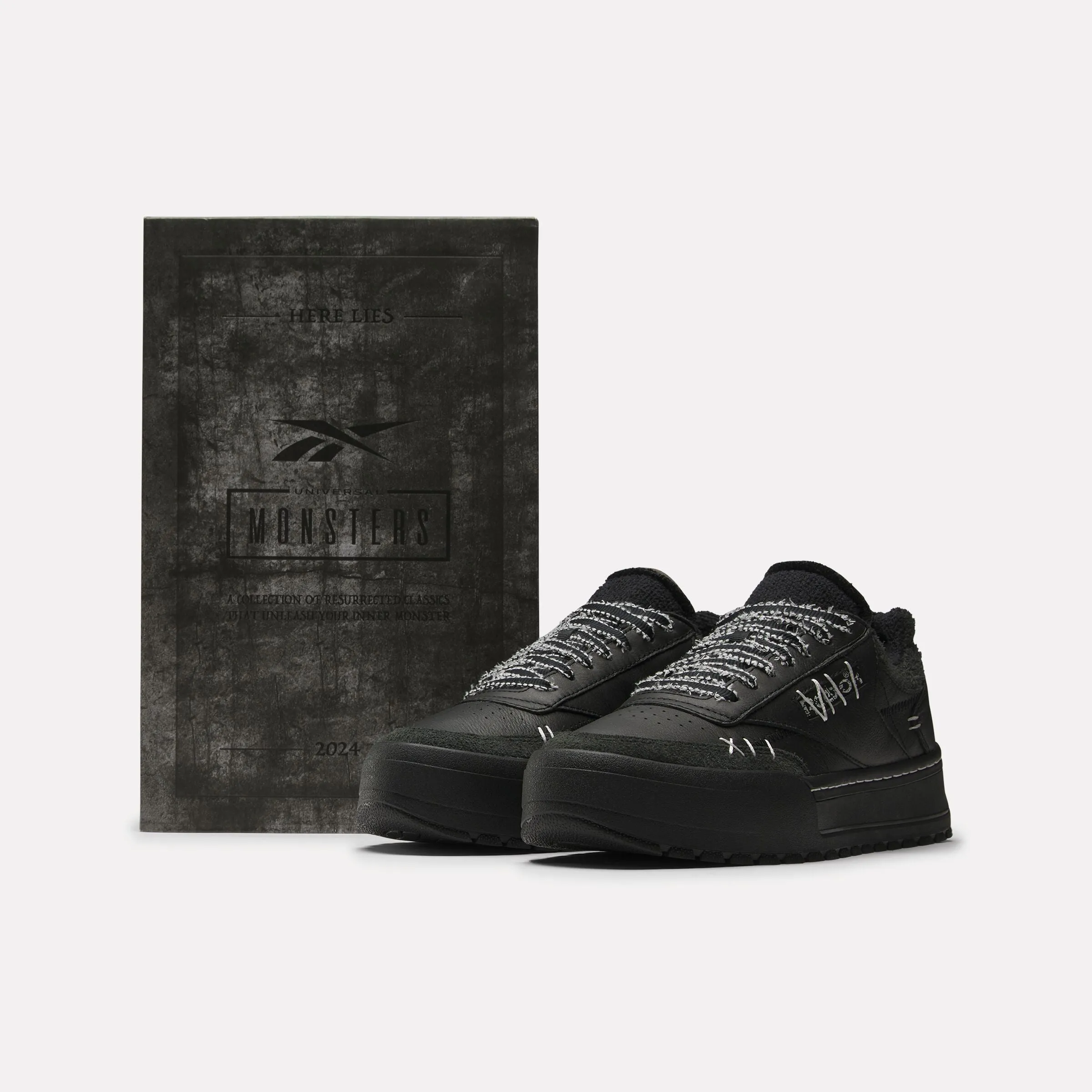 Reebok X Universal Monsters Club C Megacourt Black/White/Black