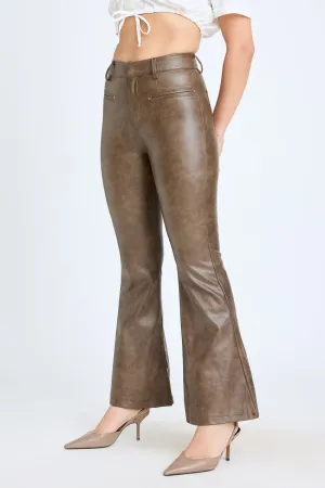 Sand Bootcut Wide Trouser