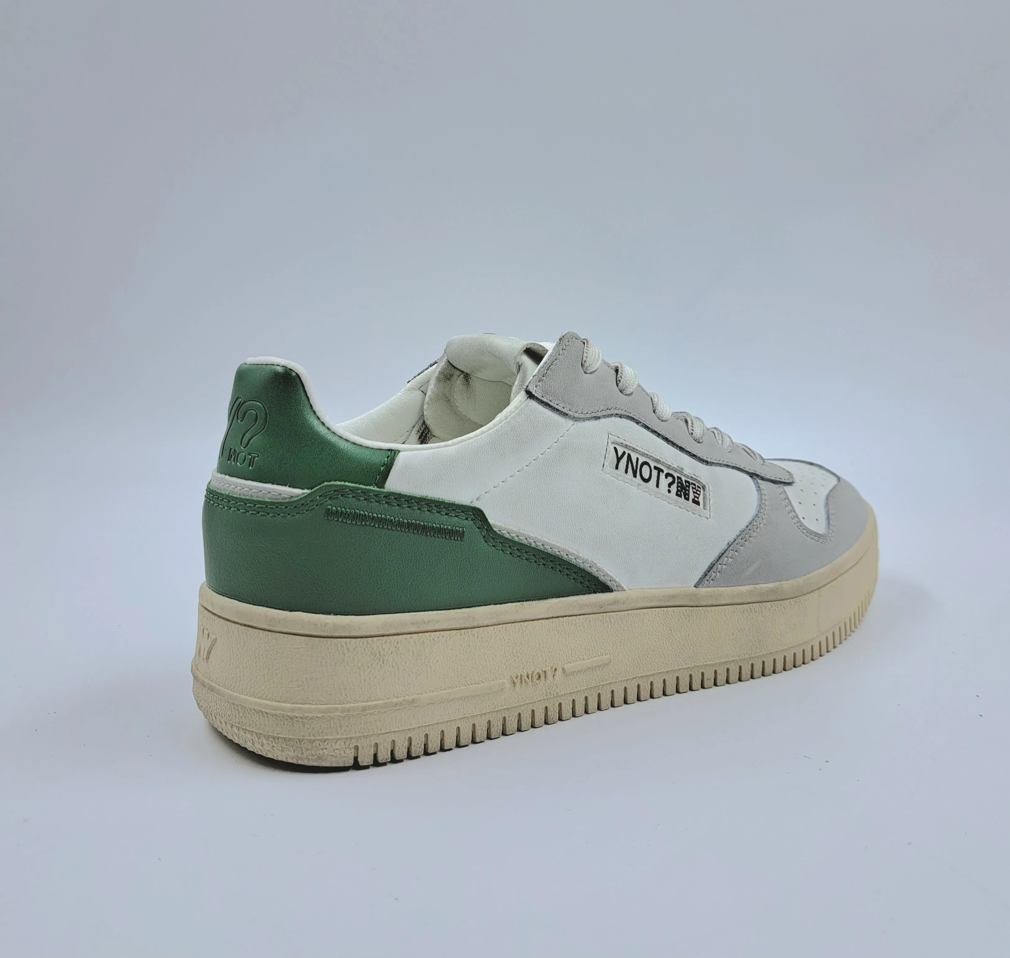 SNEAKERS EFFETTO VINTAGE DETTAGLIO VERDE