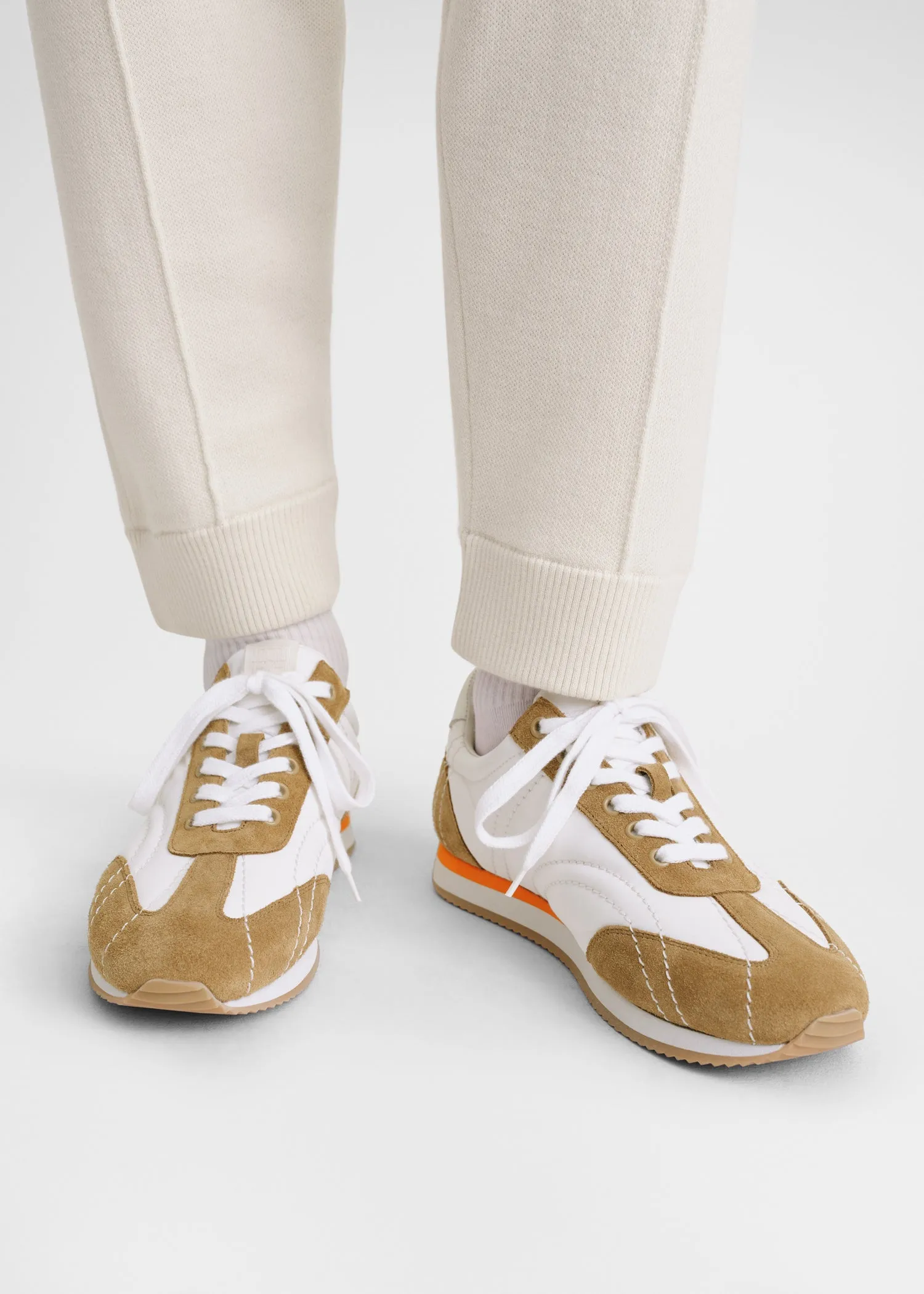 Sport sneakers white/tan