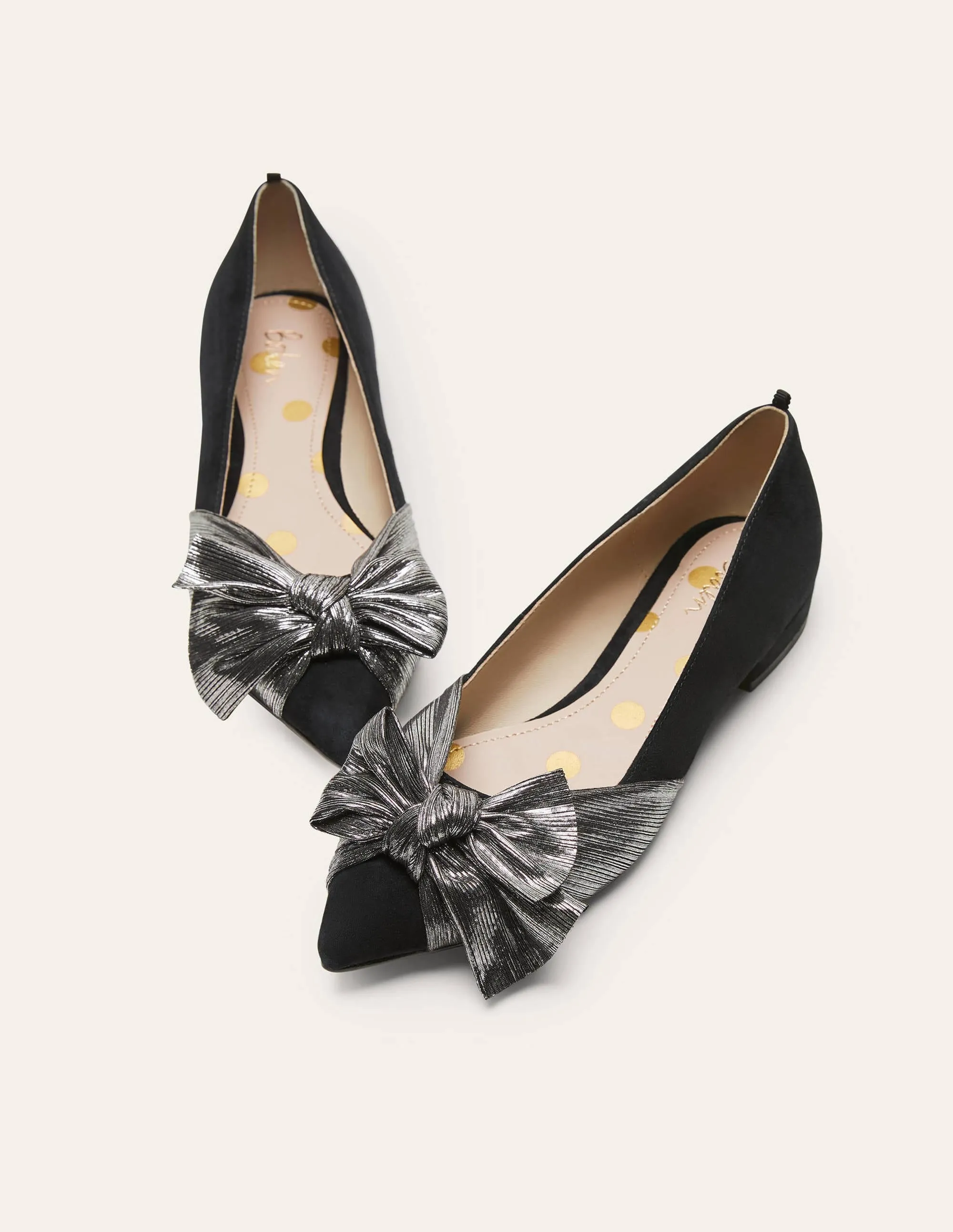 Vanessa Bow Shoes-Black/Gunmetal