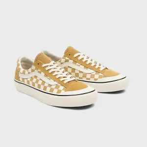 Vans UA Style 36 SF Checkerboard Shoes - Mustard Gold/Marshmallow