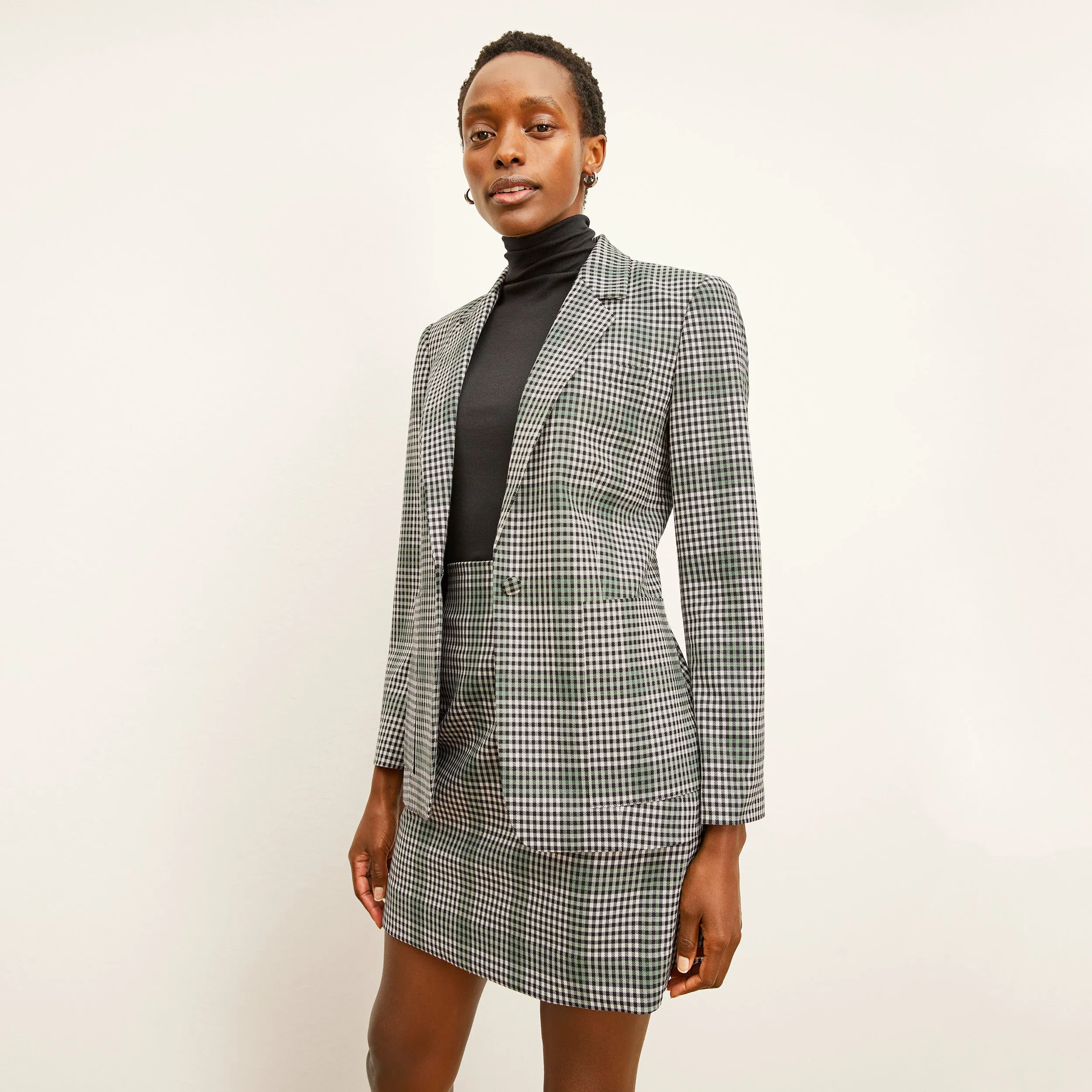 Whitney Skirt - Check Plaid Sharkskin :: Multi