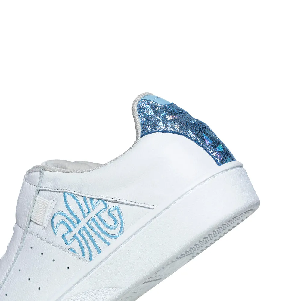 Women's Icon Genesis White Blue Glitter Leather Sneakers 91901-500