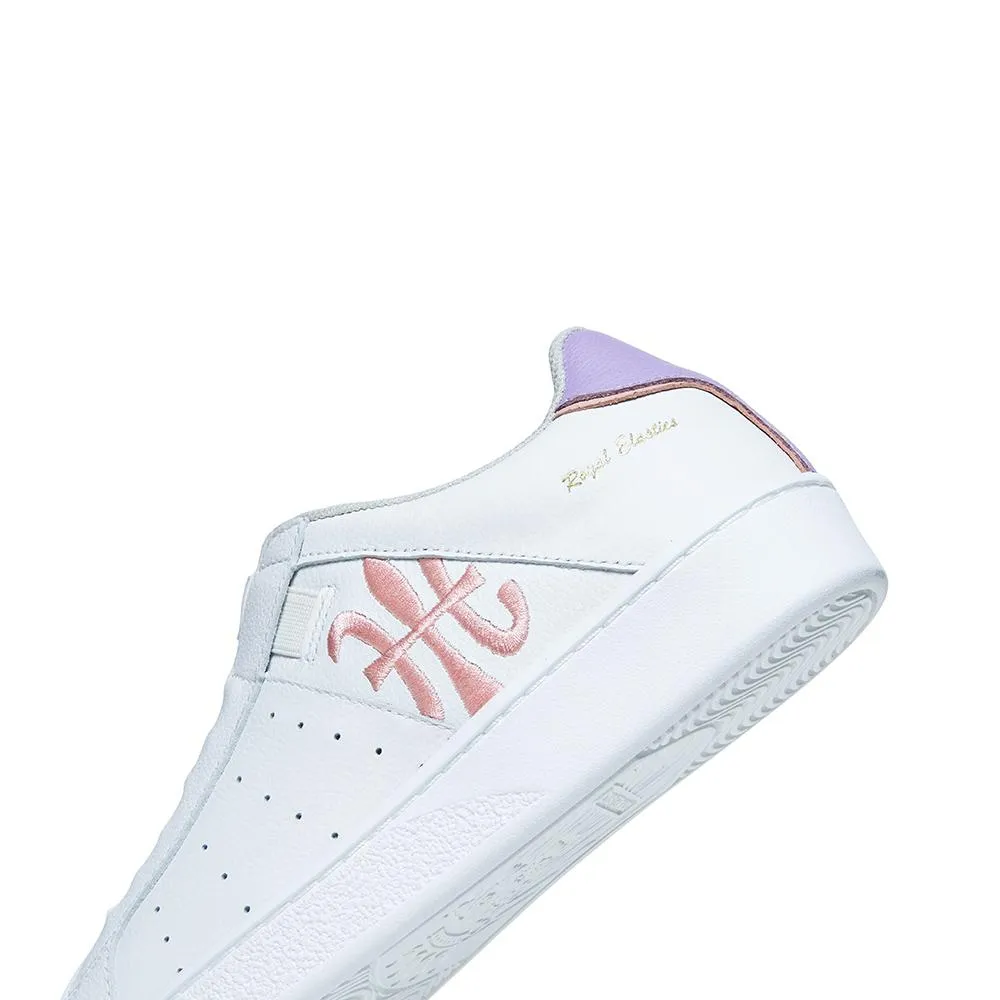 Women's Icon White Pink Purple Logo Leather Sneakers 91913-016