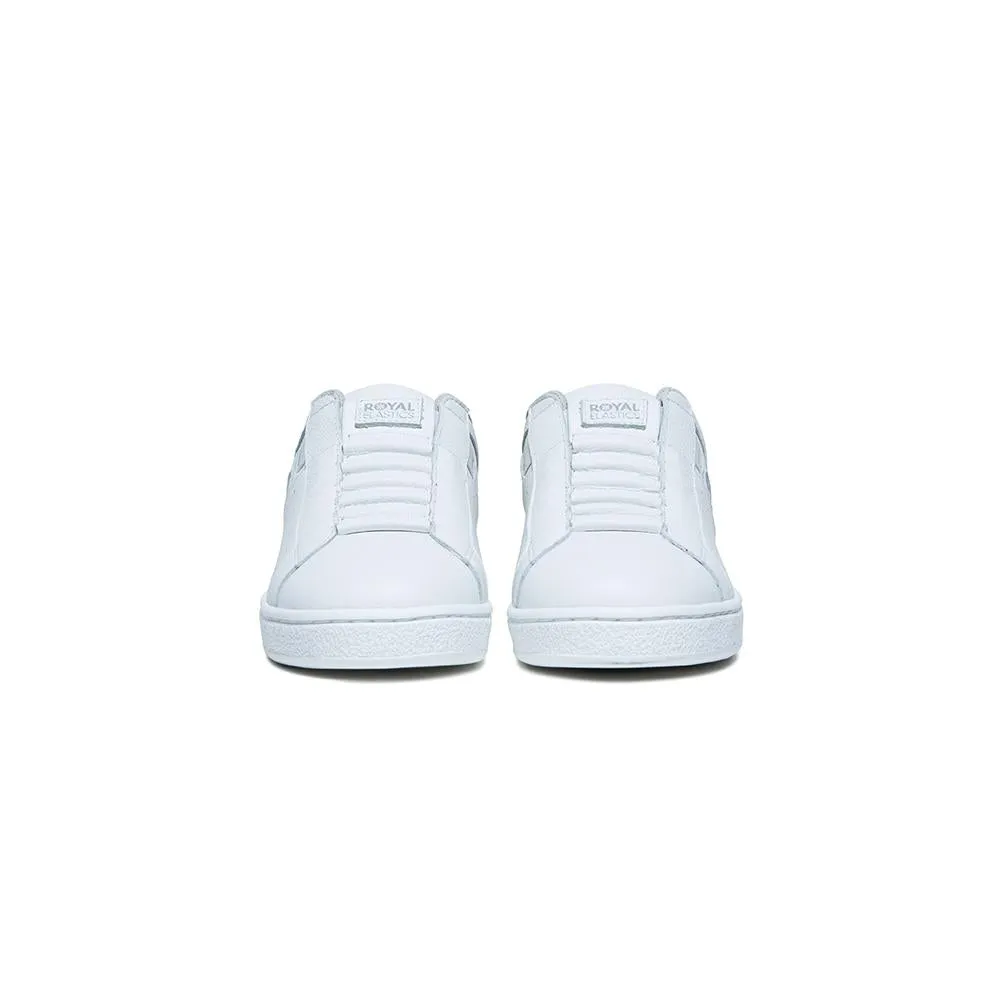 Women's Icon White Yellow Logo Leather Sneakers 91913-083