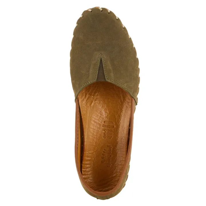 Women's Spring Step | Kathaleta Suede Slip On Shoe | Dark Olive